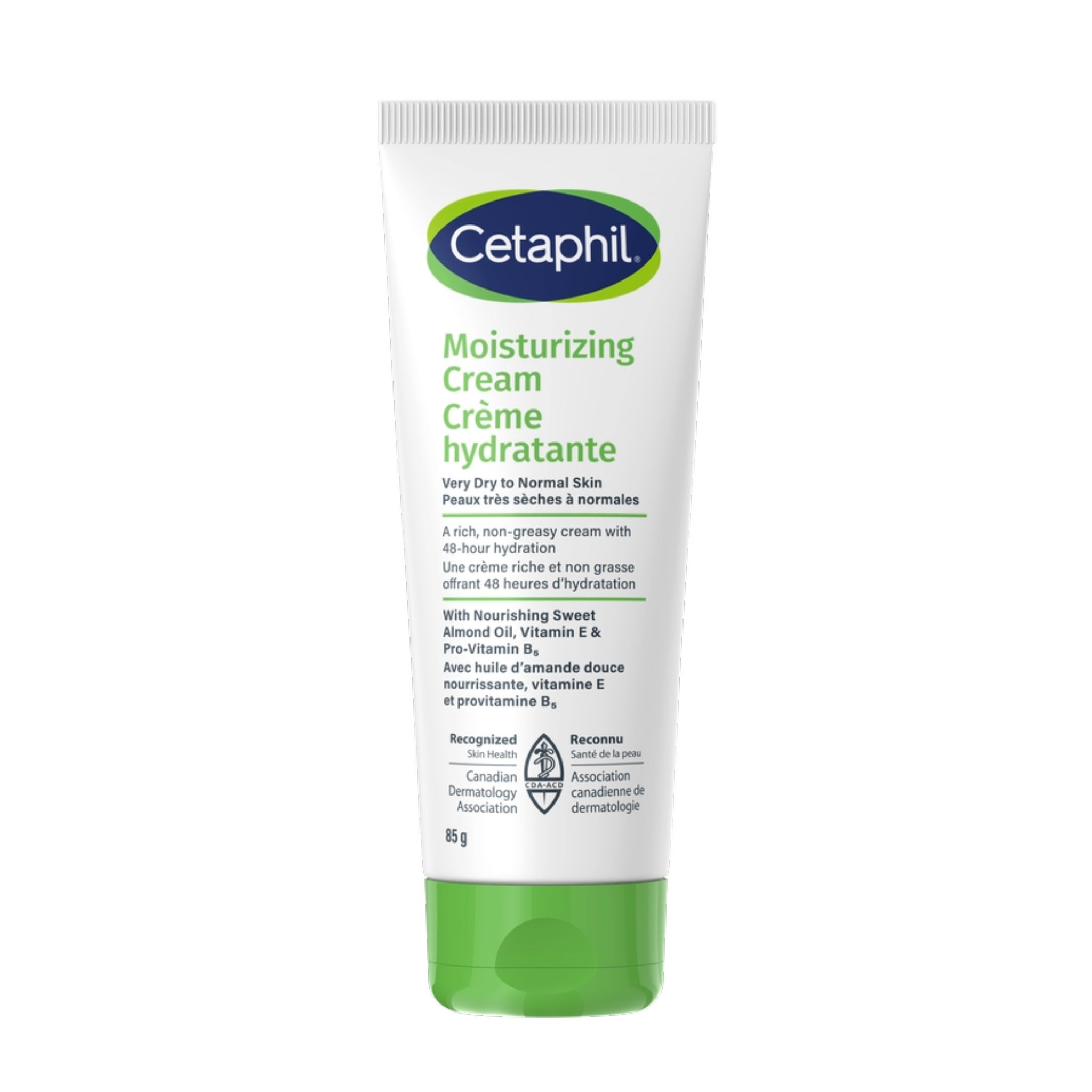 Cetaphil Moisturizing Cream 85g tube for very dry to normal skin, rich non-greasy formula with almond oil and vitamin E – at bskinenvie.