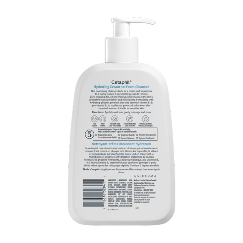 Nettoyant crème moussant hydratant