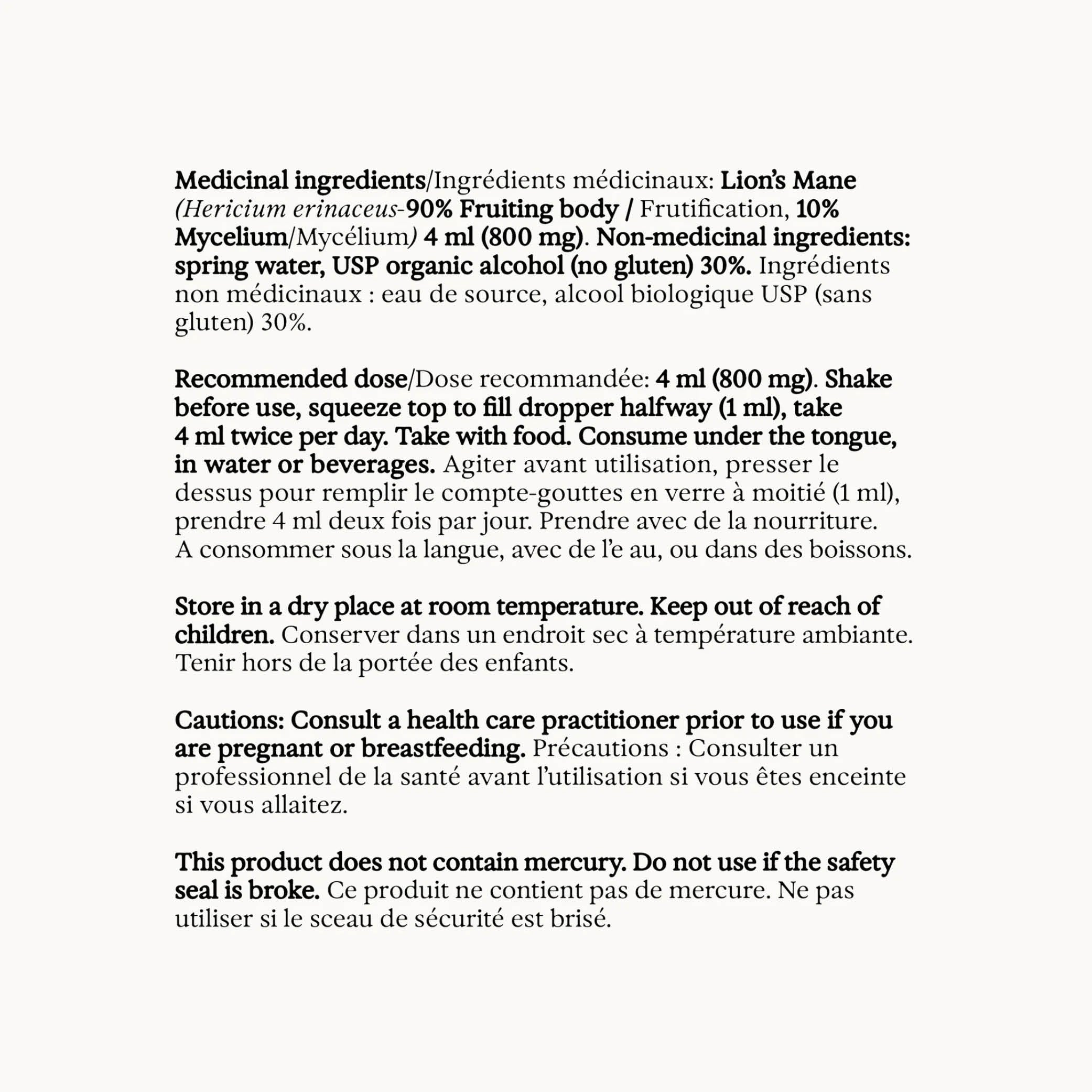 Extrait de champignons crinière de lion