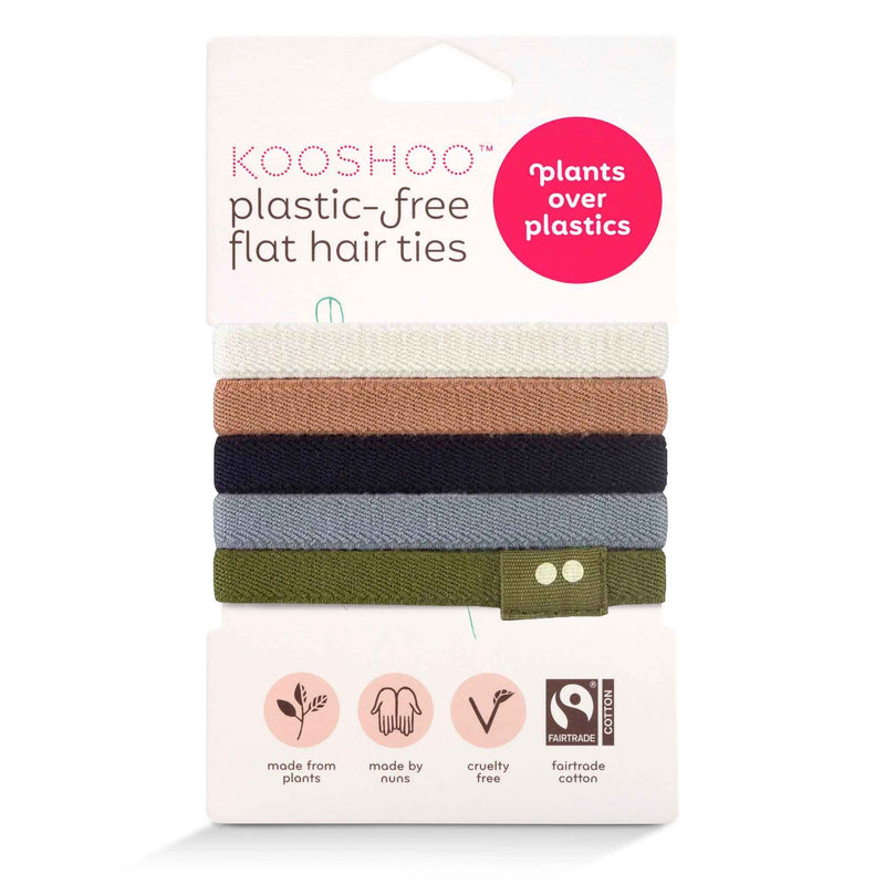 Flat Plastic-Free Hair Ties - Classics