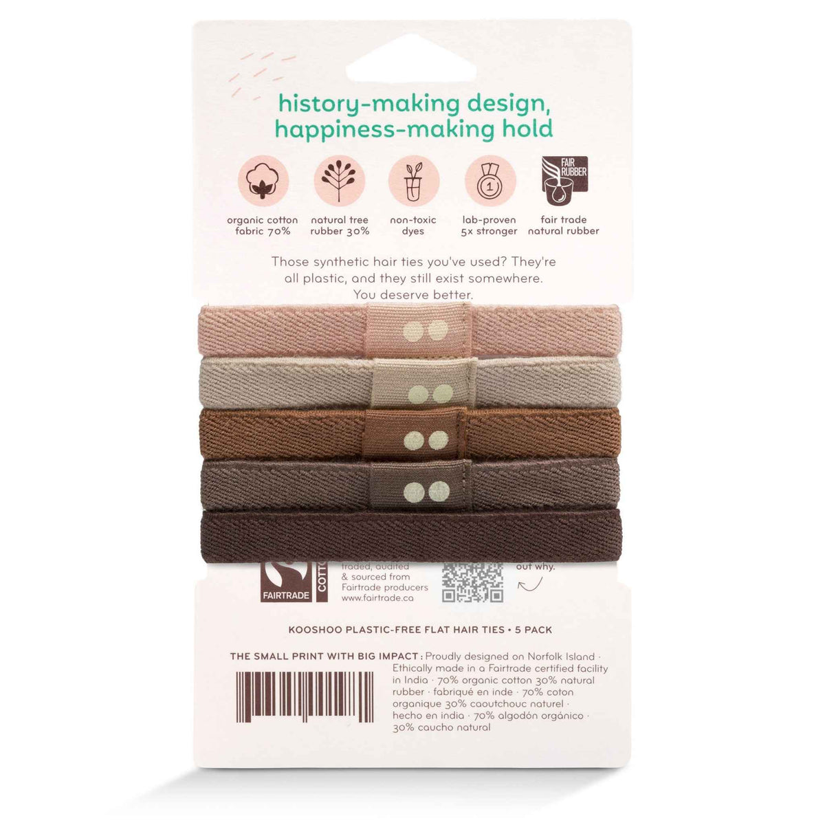 organic cotton hair ties for brunette brown hair #color_earth-tints