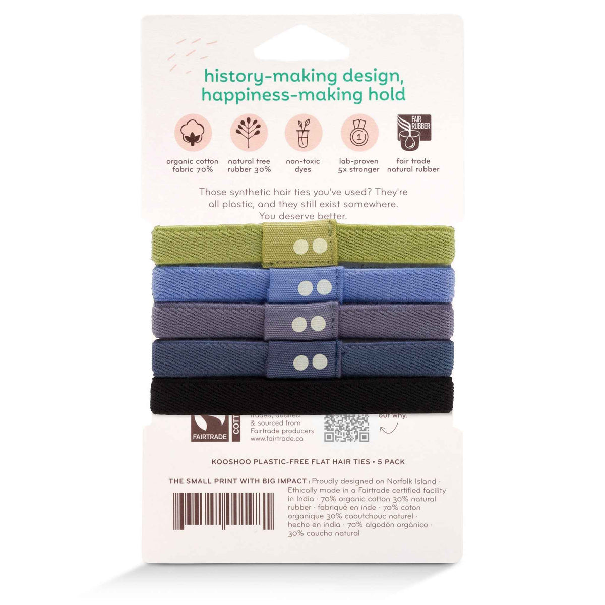 organic cotton hair ties elastics blues greens #color_sea-to-sky
