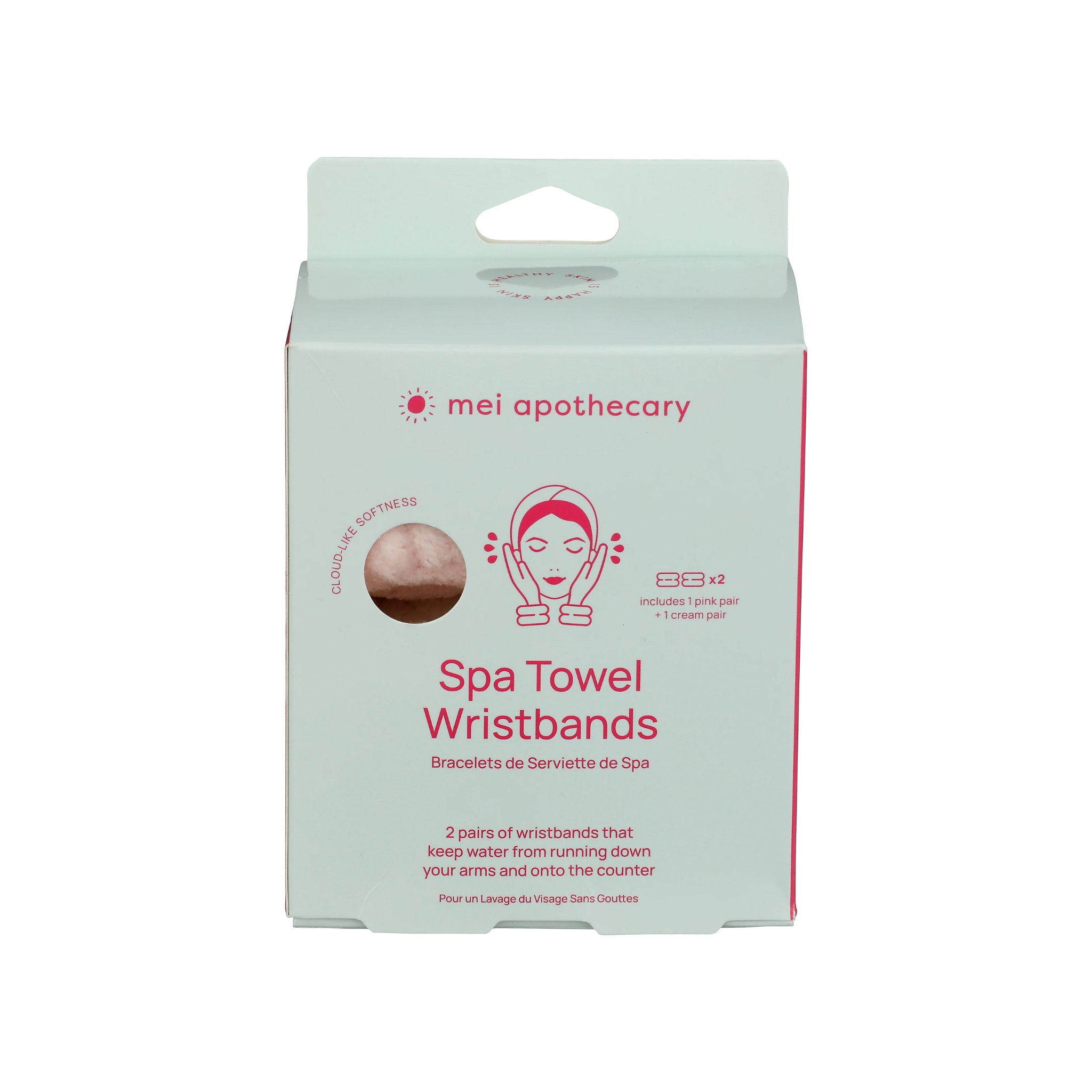 Spa Towel Wristbands for Drip-Free Face Washing - 2 Pairs