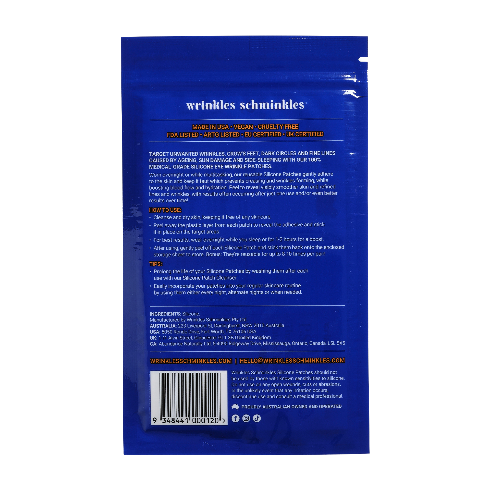 Eye Wrinkle Smoothing Patches