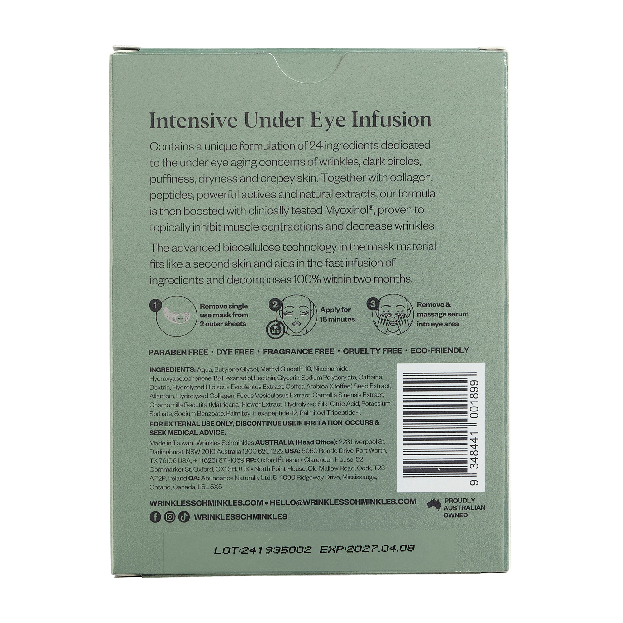 Eye Smoothing and Depuffing Sheet Mask