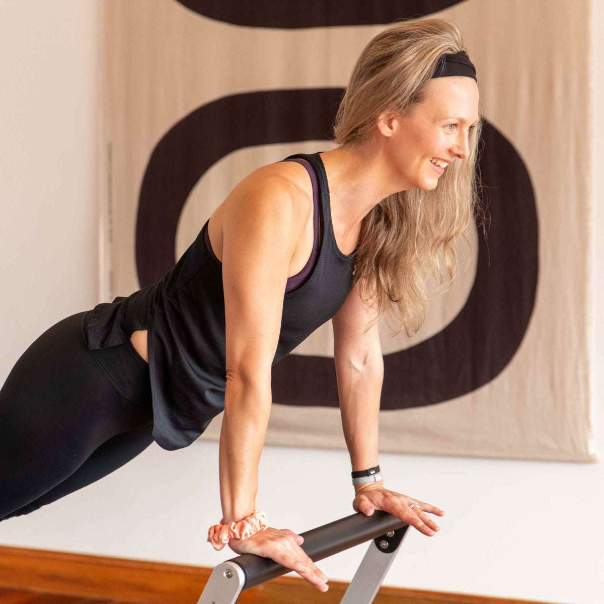 black pilates headband organic cotton Twist Headband in Black #color_jet-black