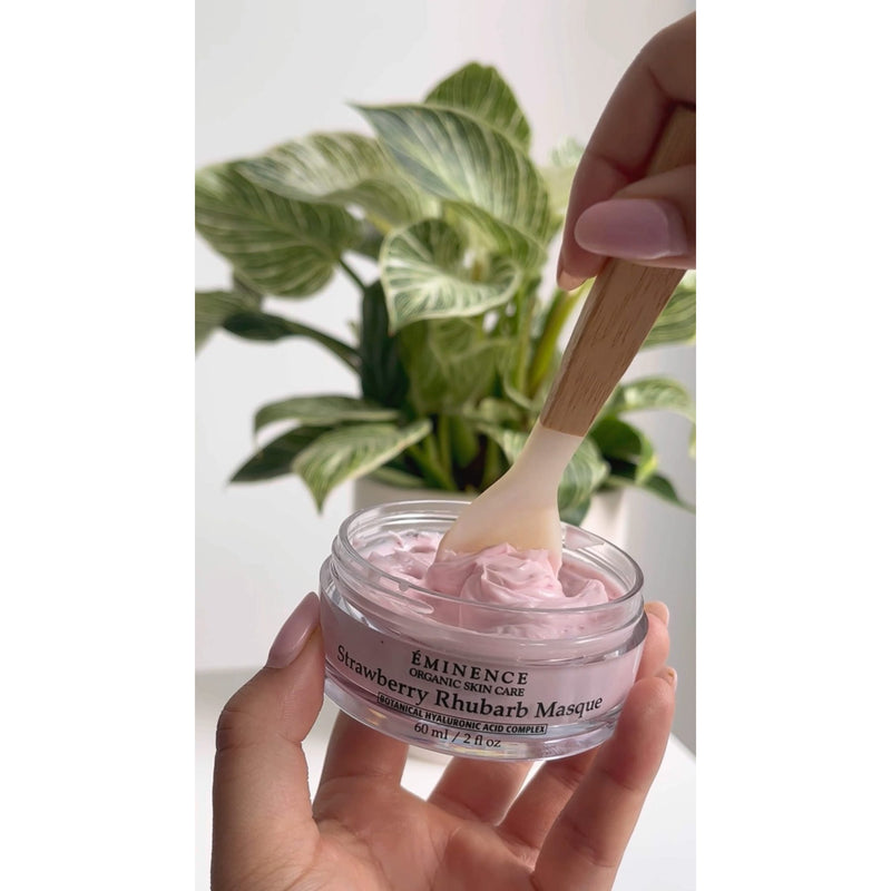 Masque à la rhubarbe et aux fraises