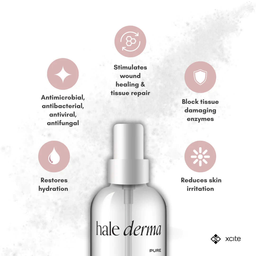 Hale Derma Spray Medical Grade Hypochlorous Acid with healing and hydrating benefits for skin.