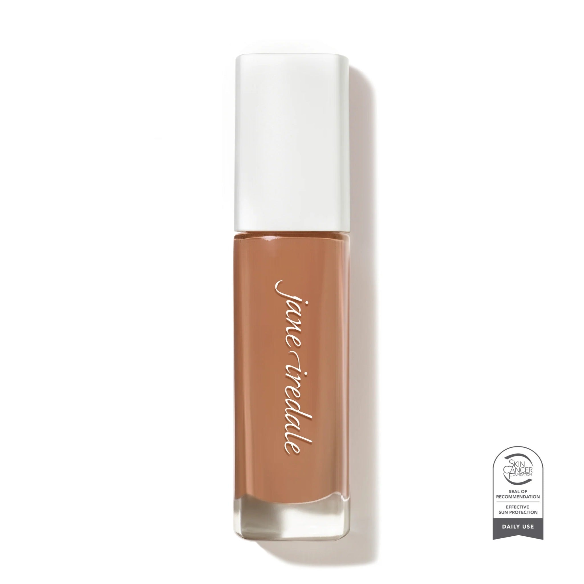 Jane Iredale Skintuition SPF 30 foundation – 52 Medium Dark, cool undertones. Bottle photo.