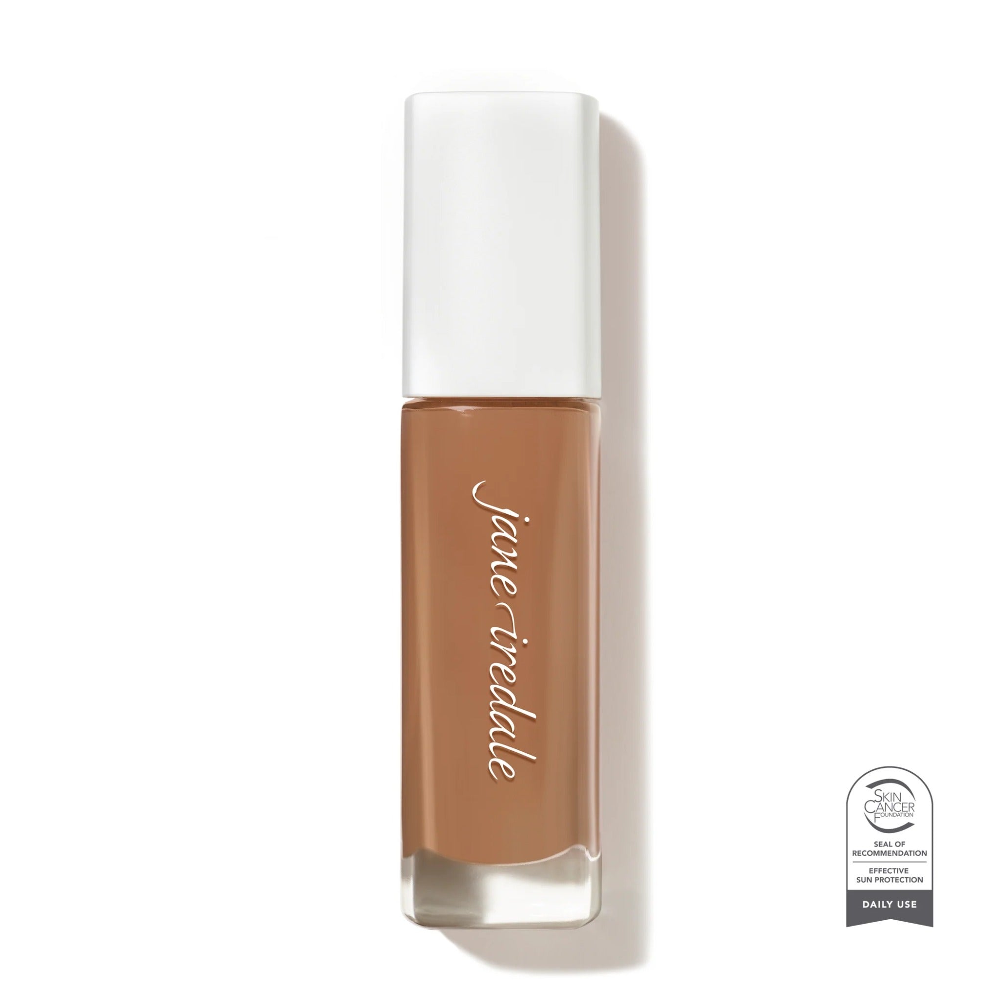Jane Iredale Skintuition SPF 30 foundation – 54 Medium Dark, neutral undertones. Bottle photo.