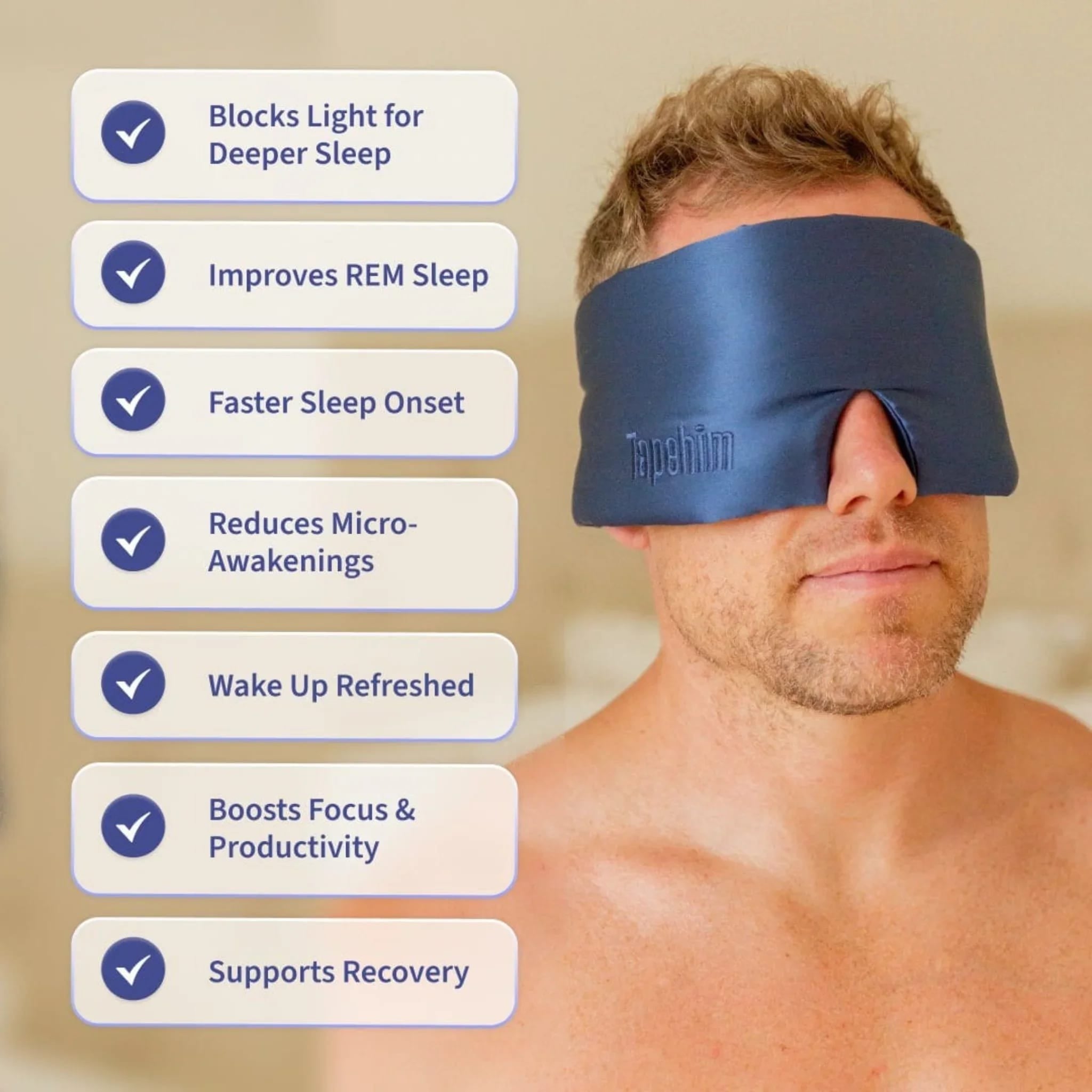 Masque de sommeil en soie Tapehim