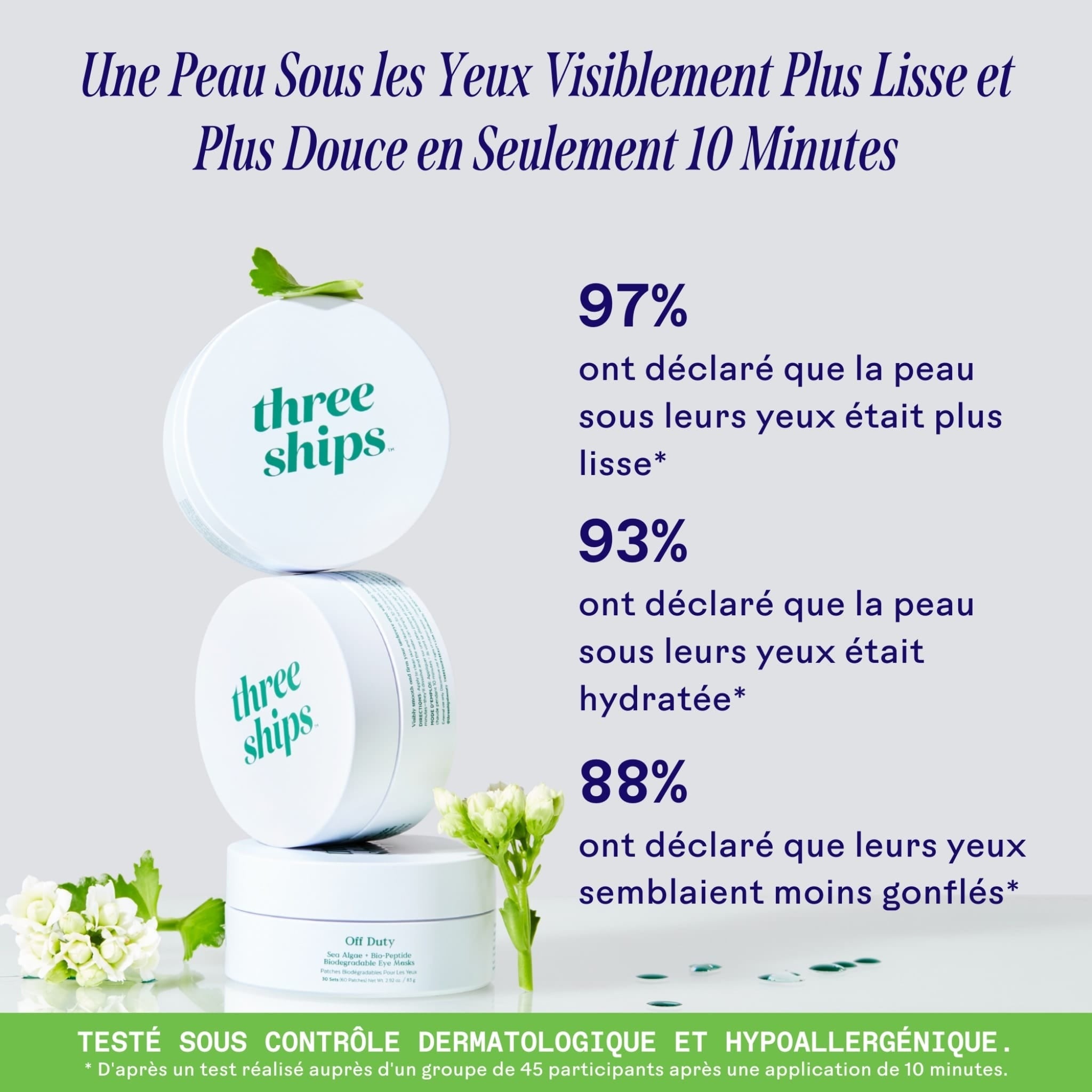 Masques biodégradables lissants pour les yeux OffDuty™