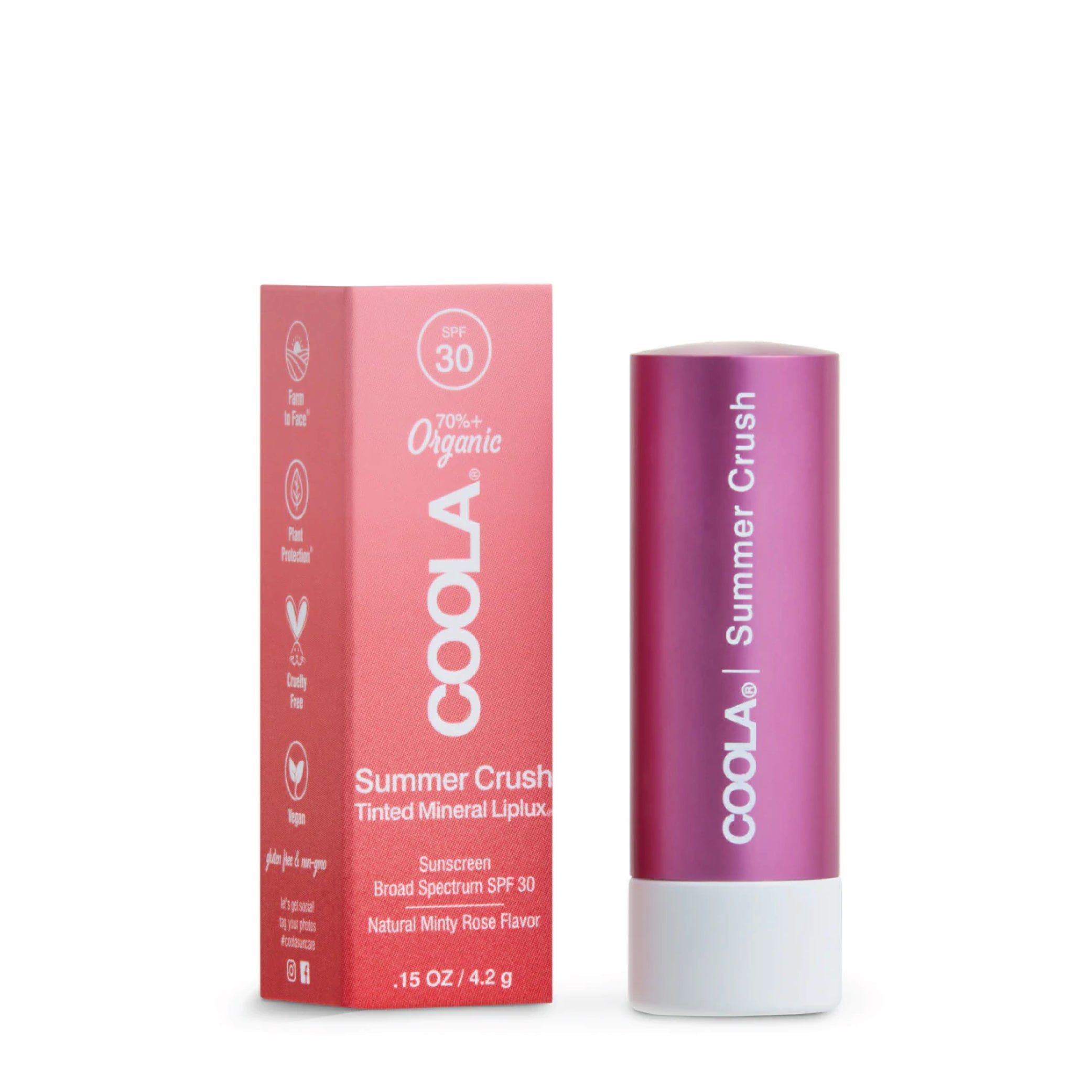 Mineral Liplux Bio Baume à lèvres teinté écran solaire FPS 30
