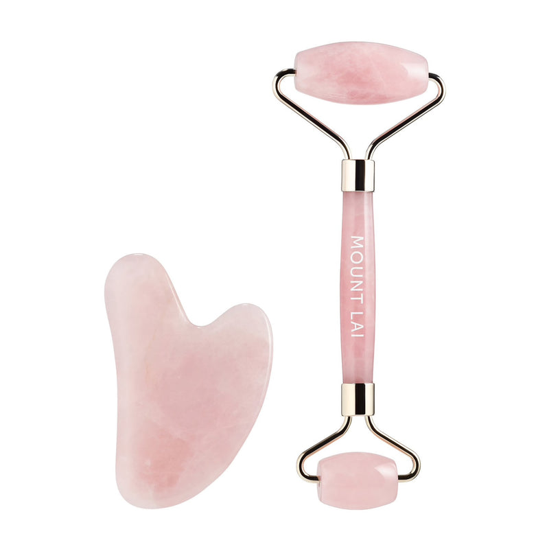 Ensemble facial en quartz rose