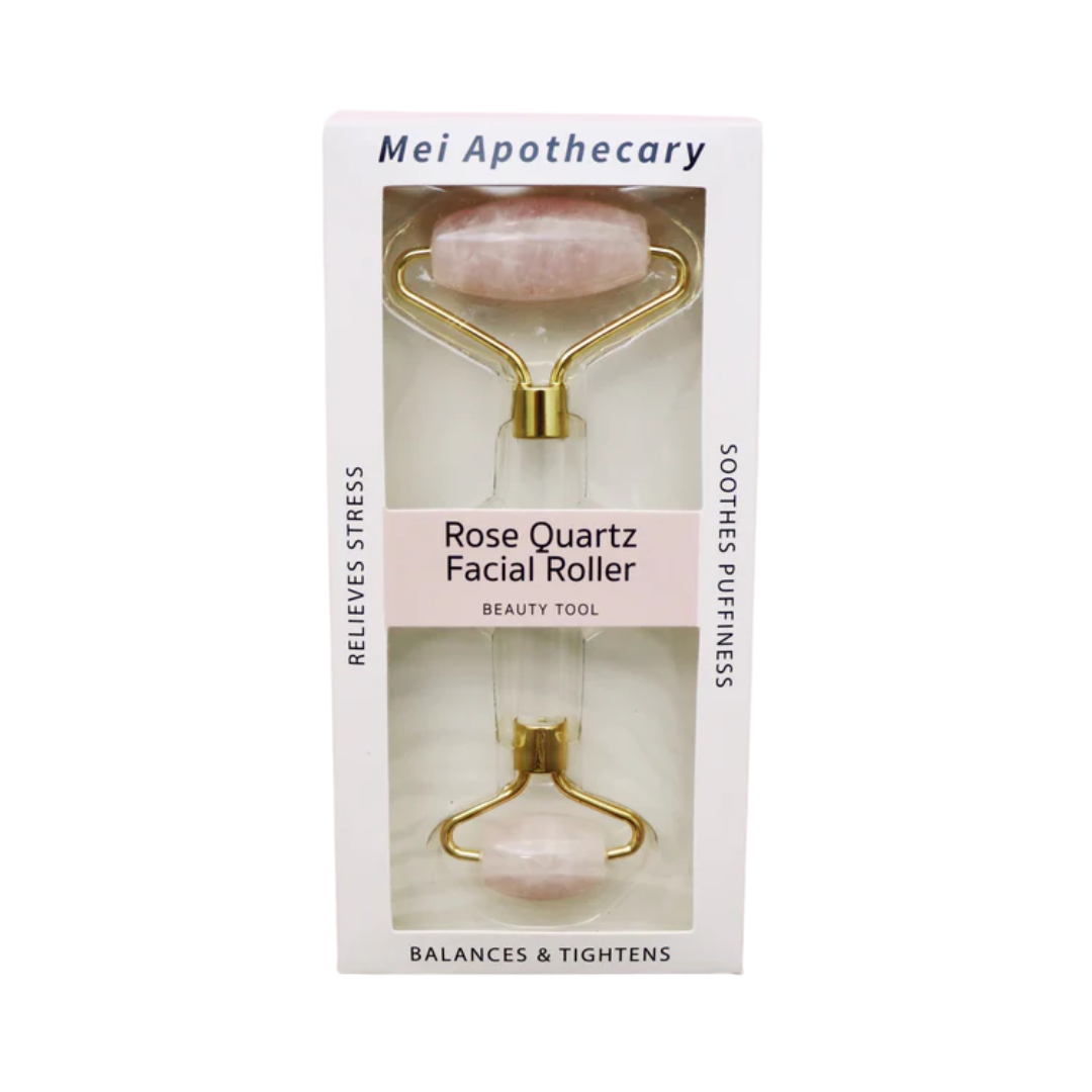 Rose Quartz Facial Roller Beauty Tool