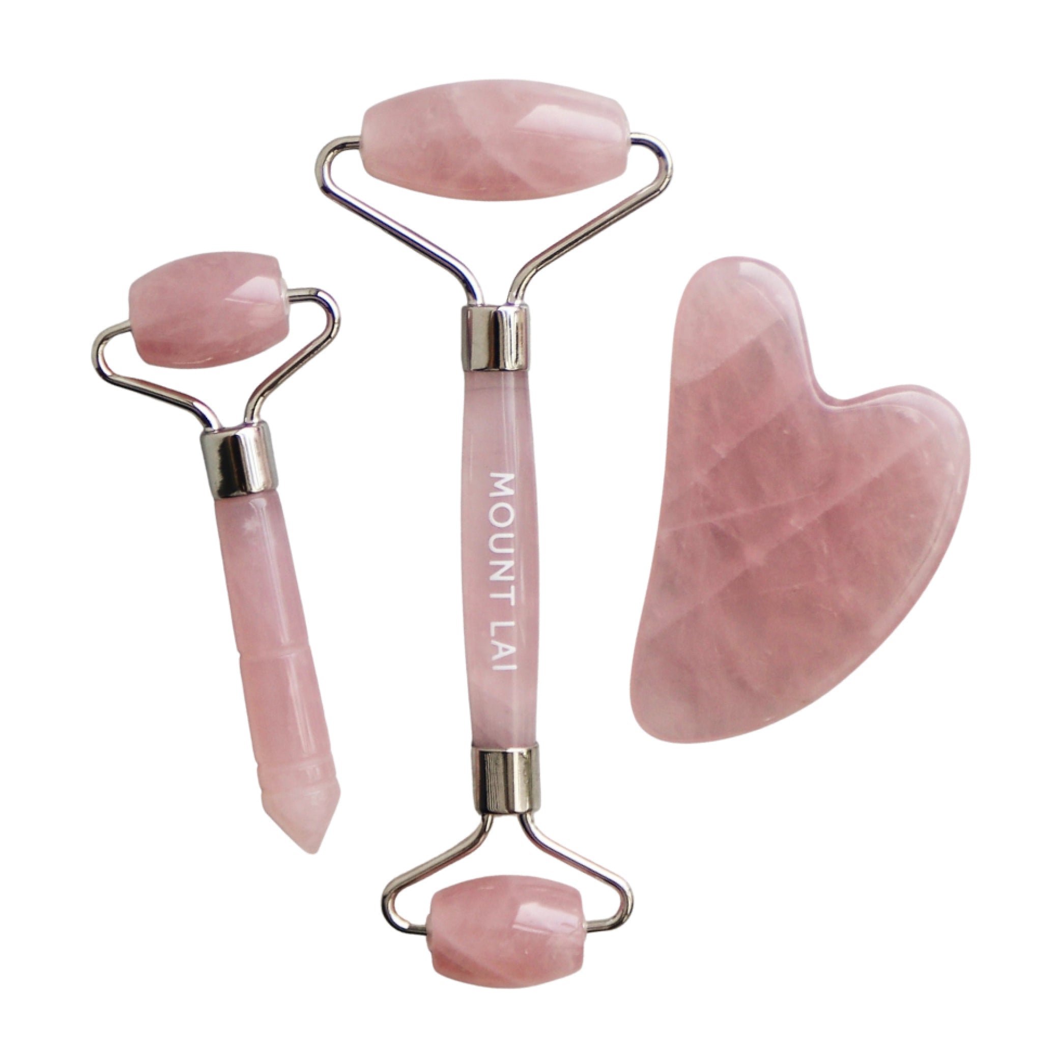 Le trio en quartz rose : un ensemble apaisant pour le visage