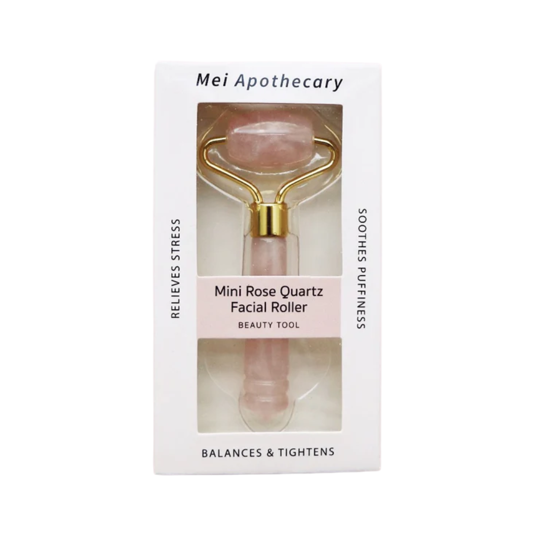 Mini Rose Quartz Facial Roller Beauty Tool