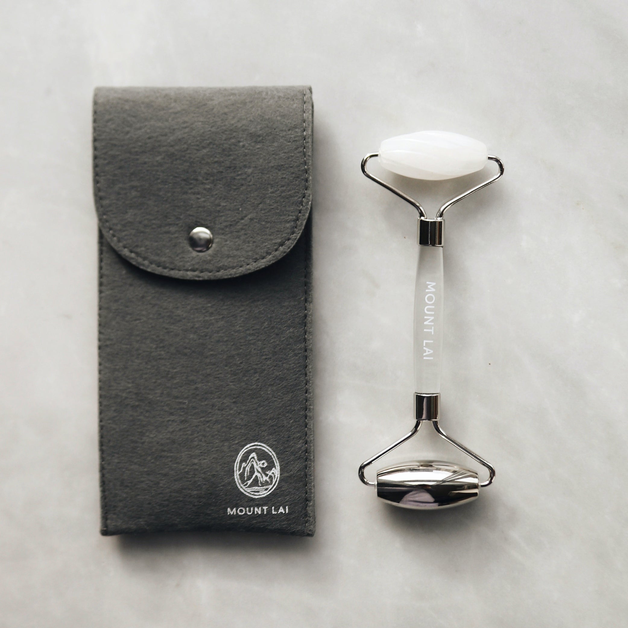 Vitality Qi White Jade & Stainless Steel Dual-Action Facial Roller