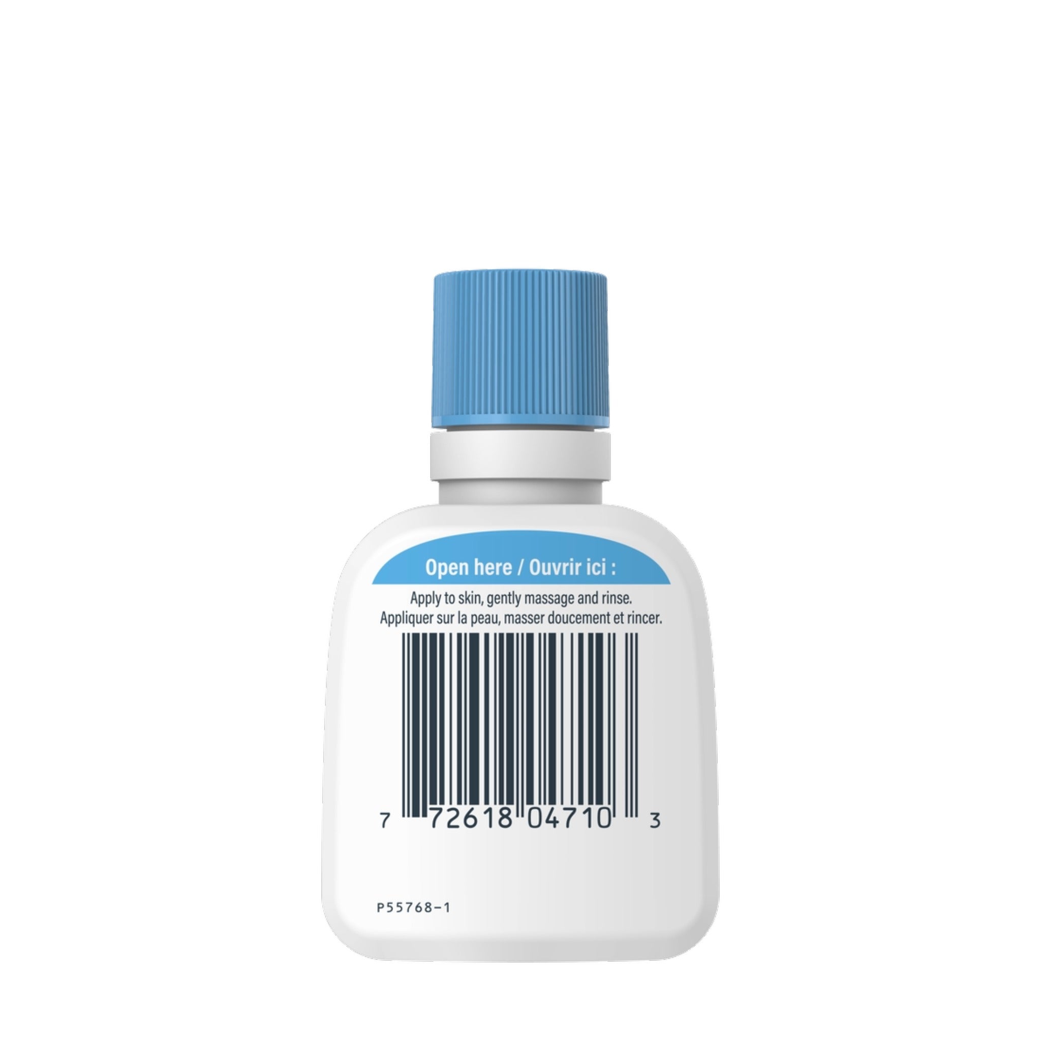 Back of Cetaphil Gentle Skin Cleanser bottle 60ml showing directions and ingredients for sensitive skin – at bskinenvie.