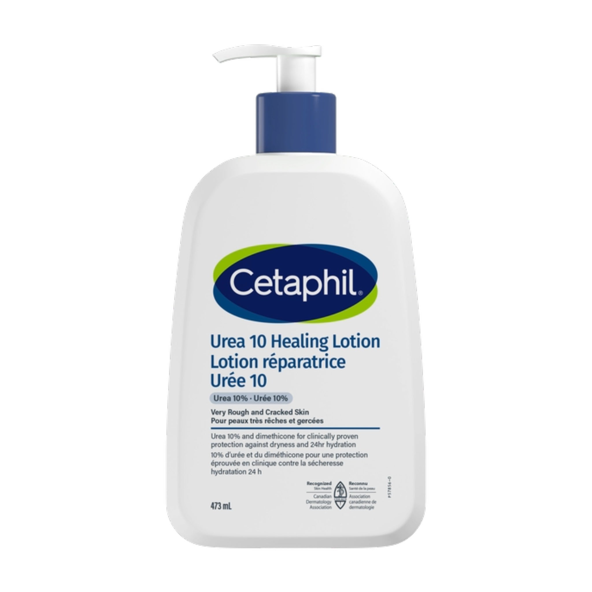 Cetaphil Urea 10 Healing Lotion front bottle, hydrating body lotion with 10% urea for dry, rough, sensitive skin – at bskinenvie.