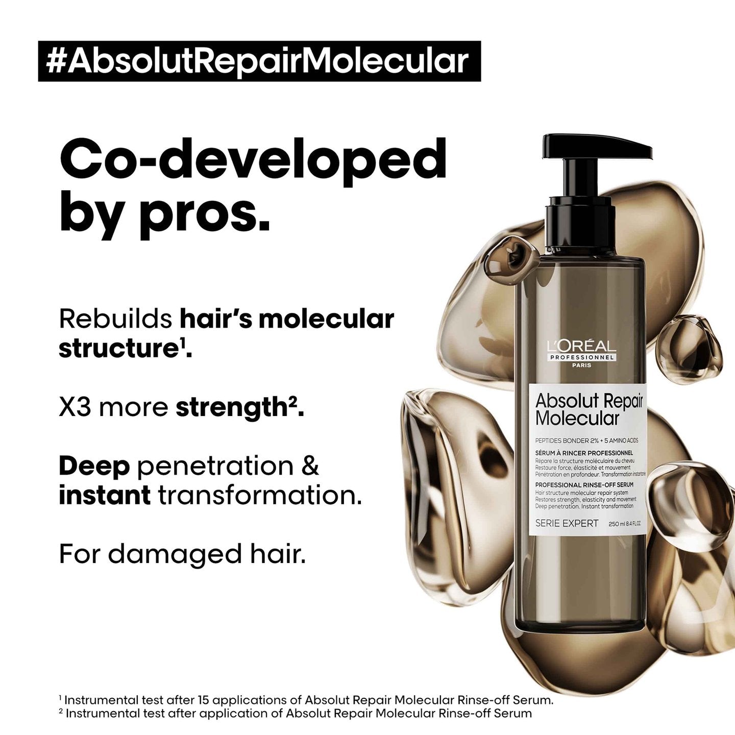 Deep molecular repairing hair rinse-off serum