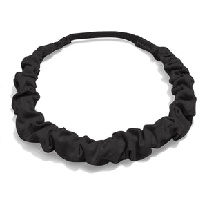 Black scrunchie headband on a white background
#color_black