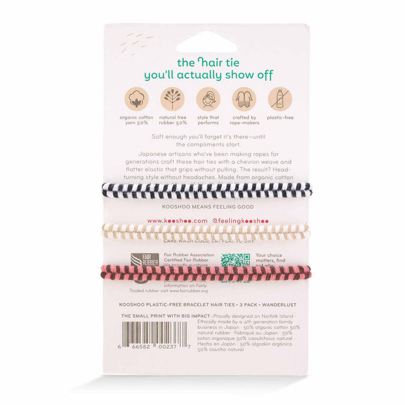 Organic cotton bracelet hair tie fairtrade natural rubber Japan
 #color_wanderlust