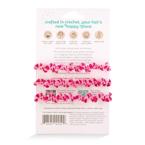 KOOSHOO crochet hair ties Hot Jam pink red healthy hair organic
 #color_hot-jam