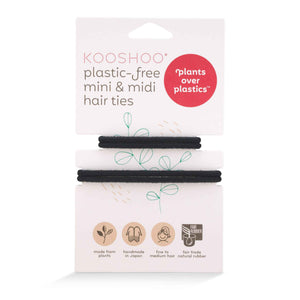  Plastic-free Mini & Midi Hair Ties - Black