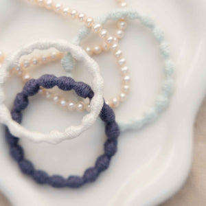 Pearl hair ties doubles as bracelet plant-based hair accessory #color_ocean-pearl