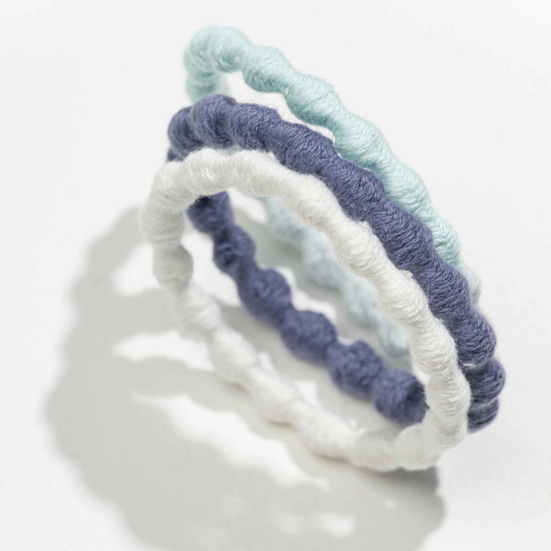 Wave textured hair ties no breakage frizz-free organic #color_ocean-pearl