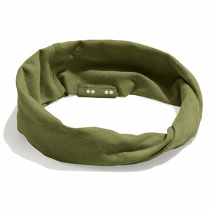 olive green twist headband organic cotton  #color_olive-branch