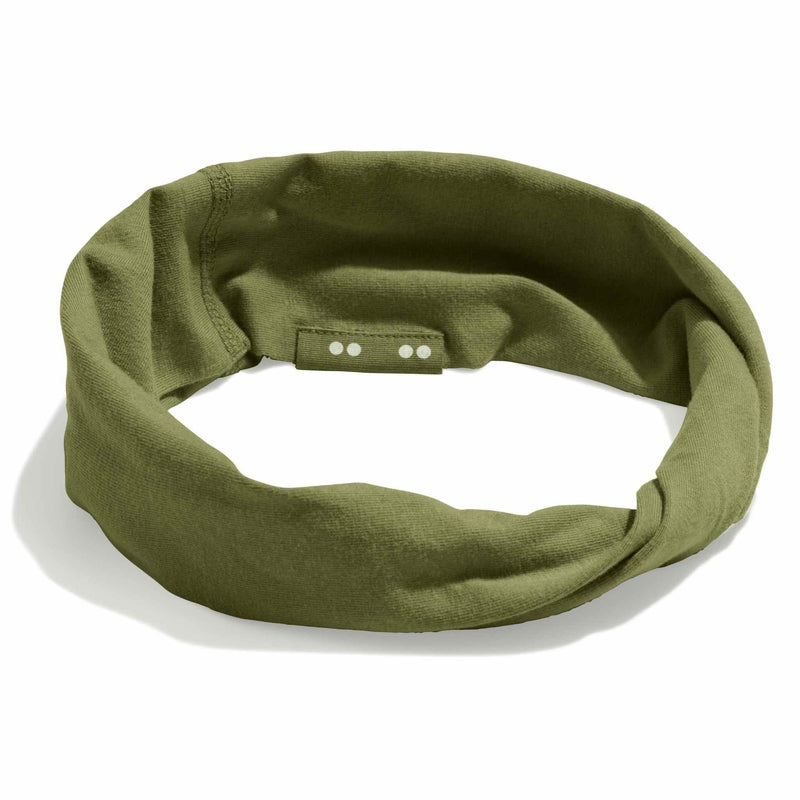 olive green twist headband organic cotton  #color_olive-branch