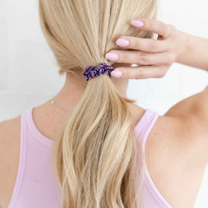 Hair ties for scalp health organic cotton low tension purple
 #color_purple-frost