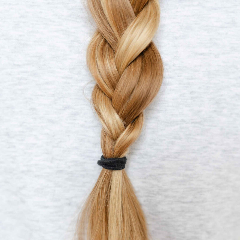 Midi hair ties black ponytail holder fine medium hair plastic-free #color_black