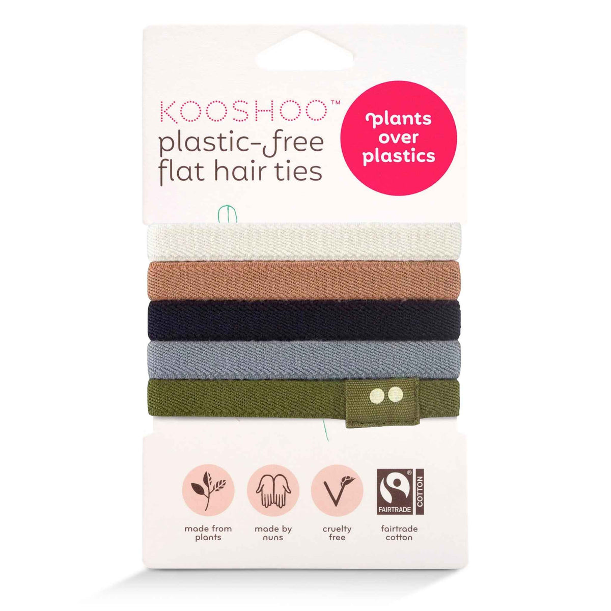 Flat Plastic-Free Hair Ties - Classics