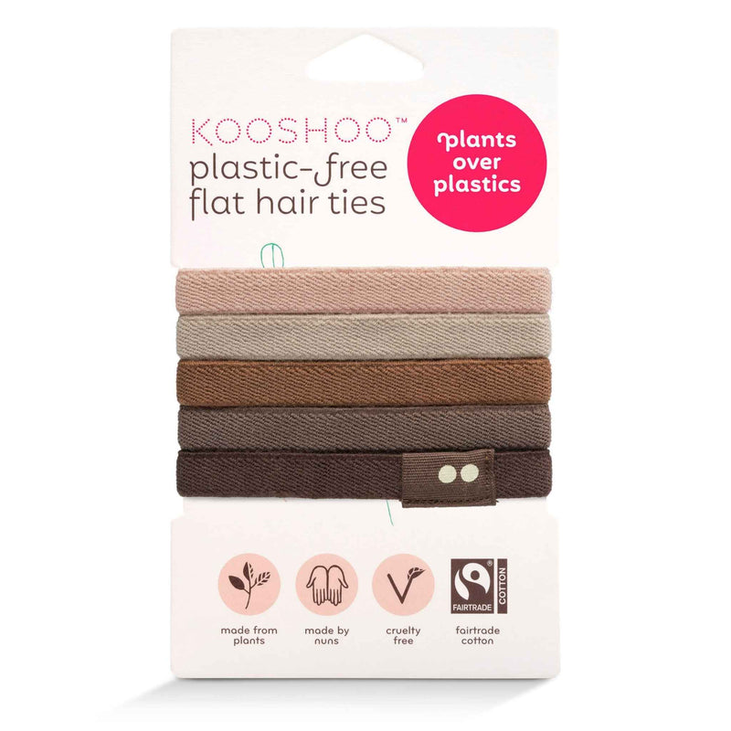 Flat Plastic-Free Hair Ties - Earth Tints