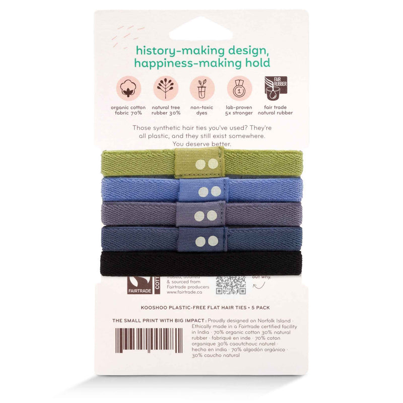 organic cotton hair ties elastics blues greens #color_sea-to-sky