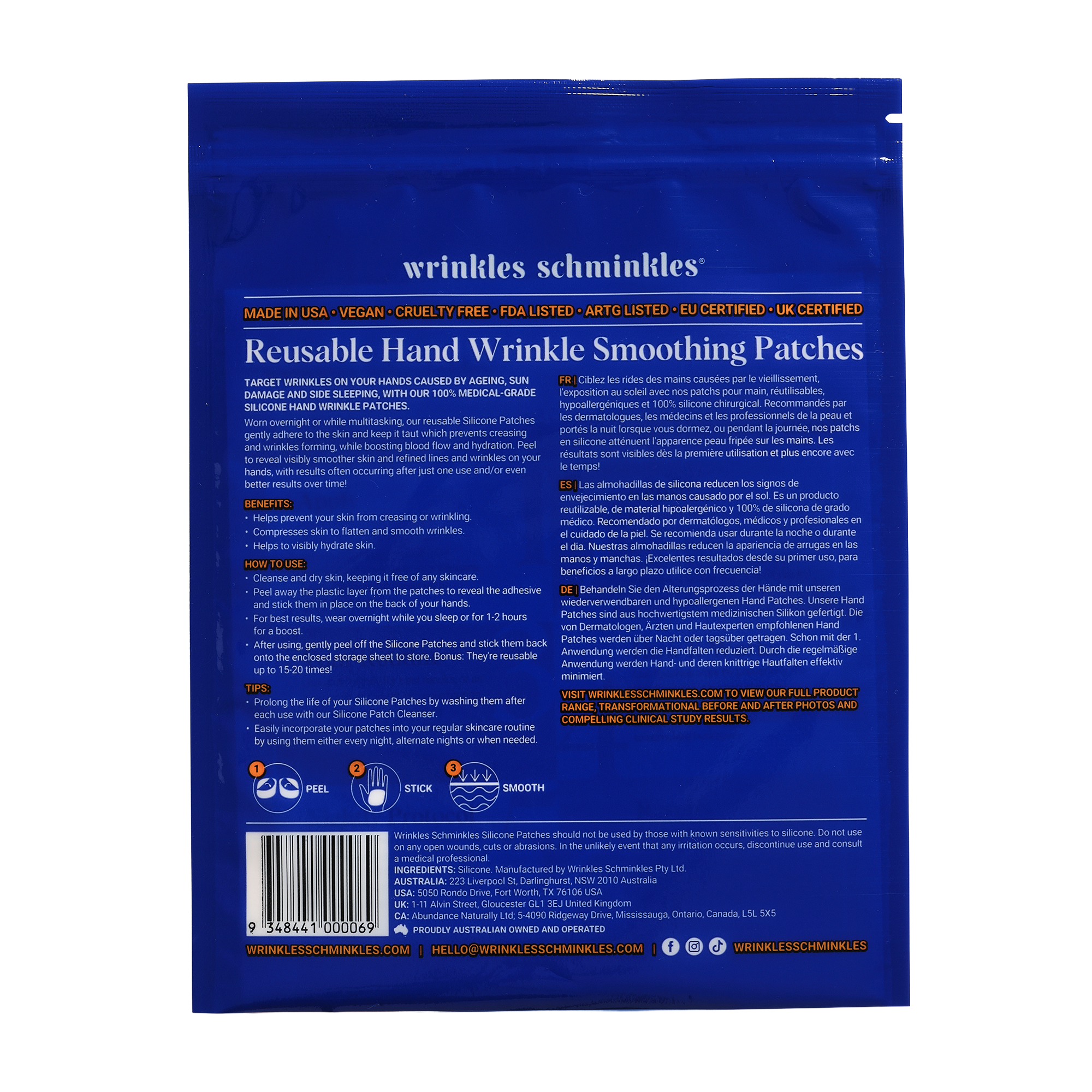 Hand Wrinkle Smoothing Patches