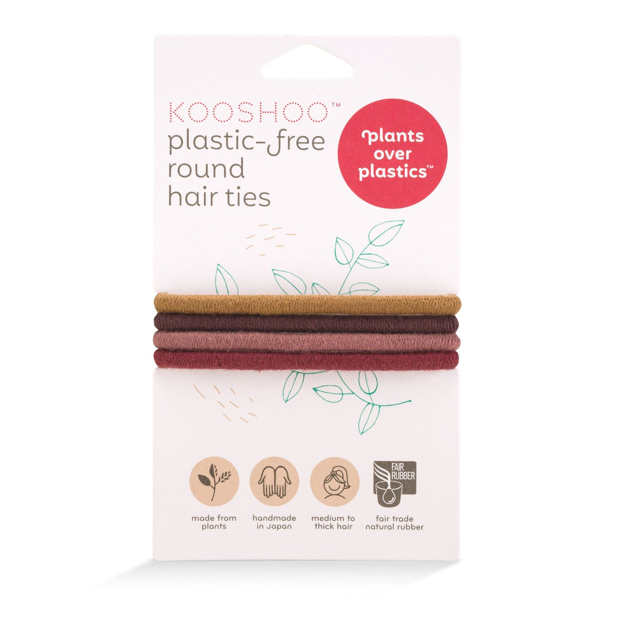 Plastic-free Round Hair Ties Mondo - Warm Earth
