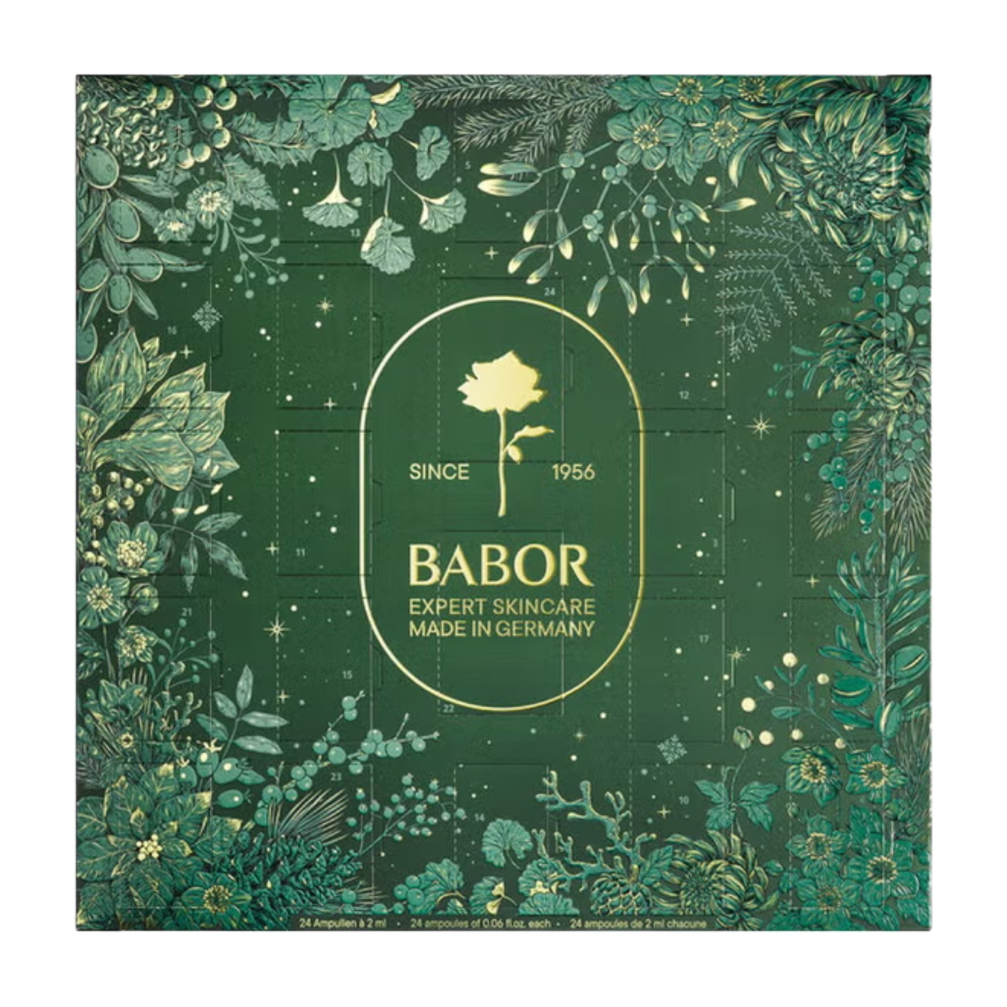 Front view of BABOR Advent Calendar 2025 luxury skincare ampoules
