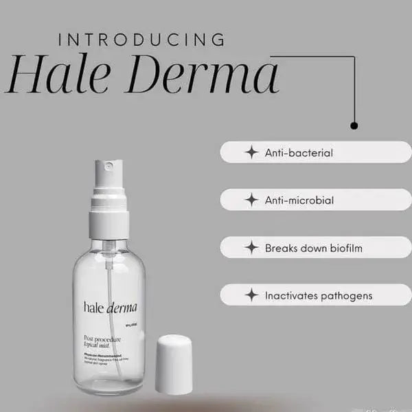 Introducing Hale Derma Spray Medical Grade Hypochlorous Acid with anti-bacterial and anti-microbial properties.