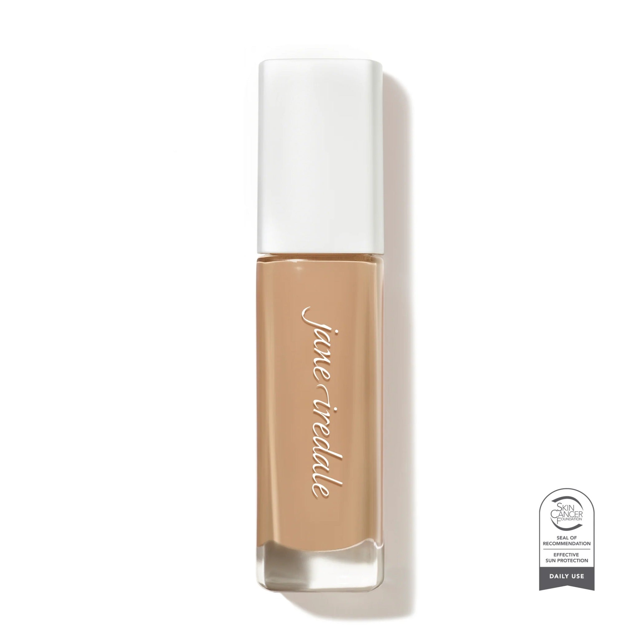 Jane Iredale Skintuition SPF 30 foundation – 30 Light Medium, warm peach undertones. Bottle photo.