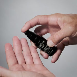 Caldera Lab The Eye anti-aging serum application demo showing product texture and use