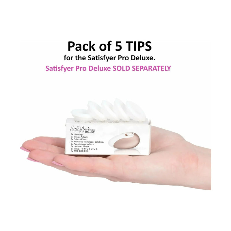 Satisfyer Pro Deluxe Climax Tips - Pack of 5 - White
