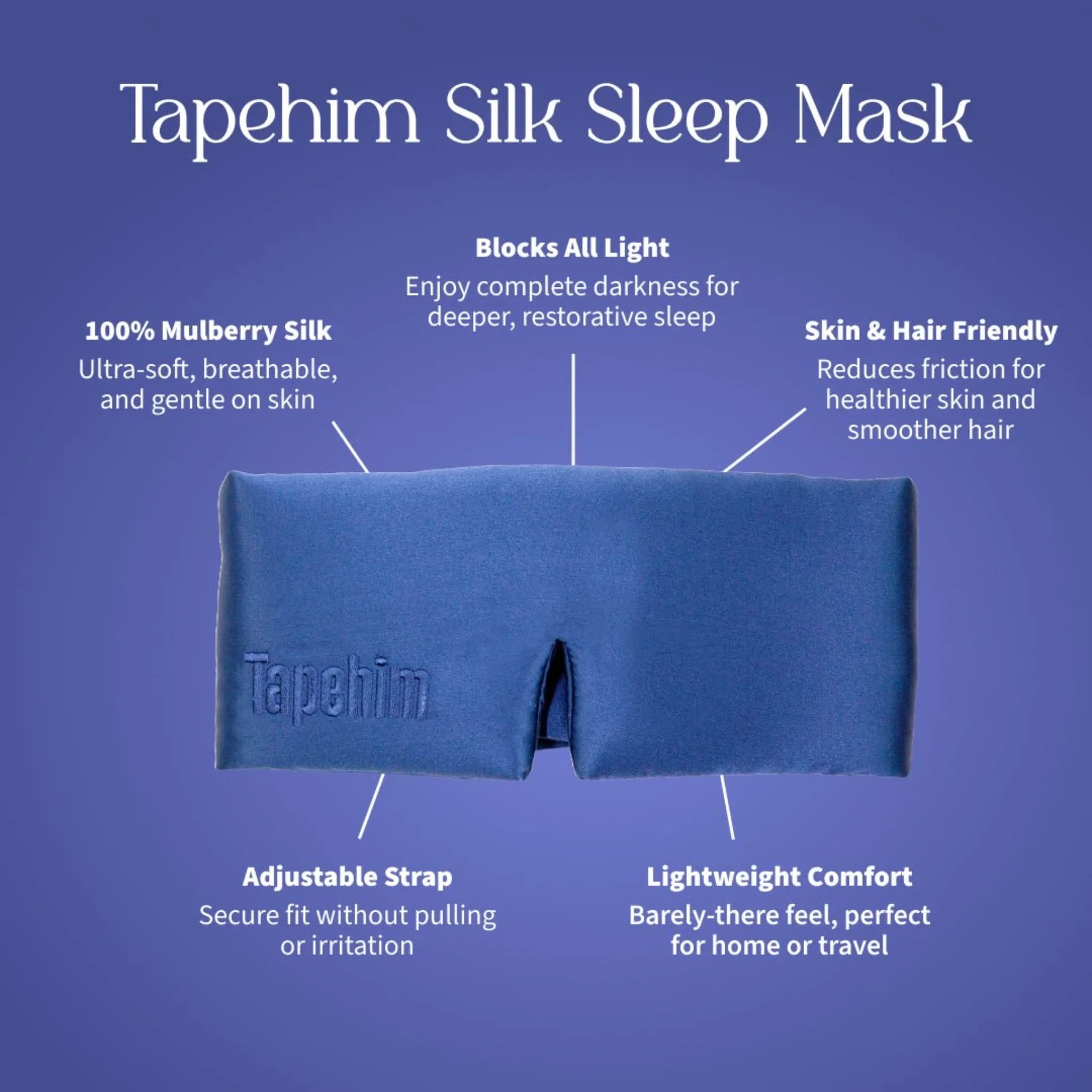 Masque de sommeil en soie Tapehim