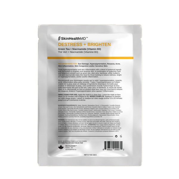 Destress + Brighten Facial Sheet Mask