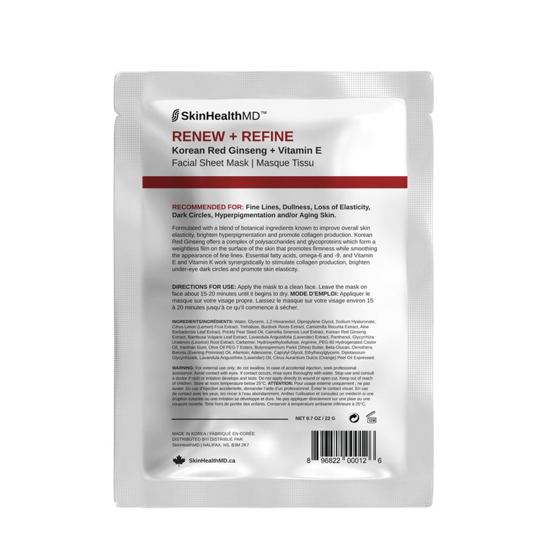 Renew + Refine Masque en feuille pour le visage