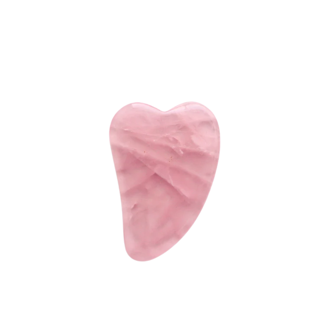 Mini outil de massage facial Gua Sha en quartz rose