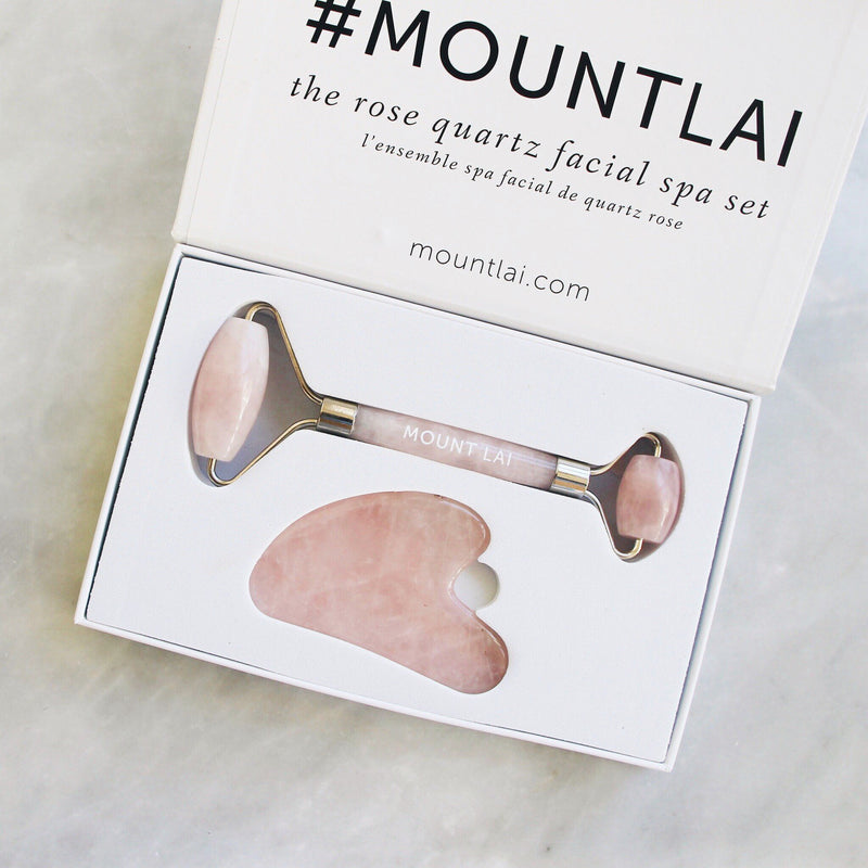 Ensemble facial en quartz rose